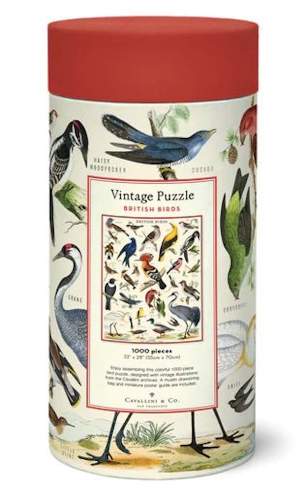 Hank & Sylvie's - British Birds Vintage 1000pc Puzzle - Cavallini Co.