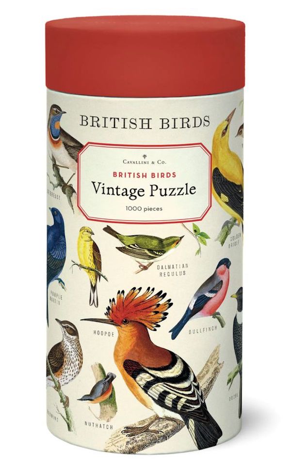 Hank & Sylvie's - British Birds Vintage 1000pc Puzzle - Cavallini Co.