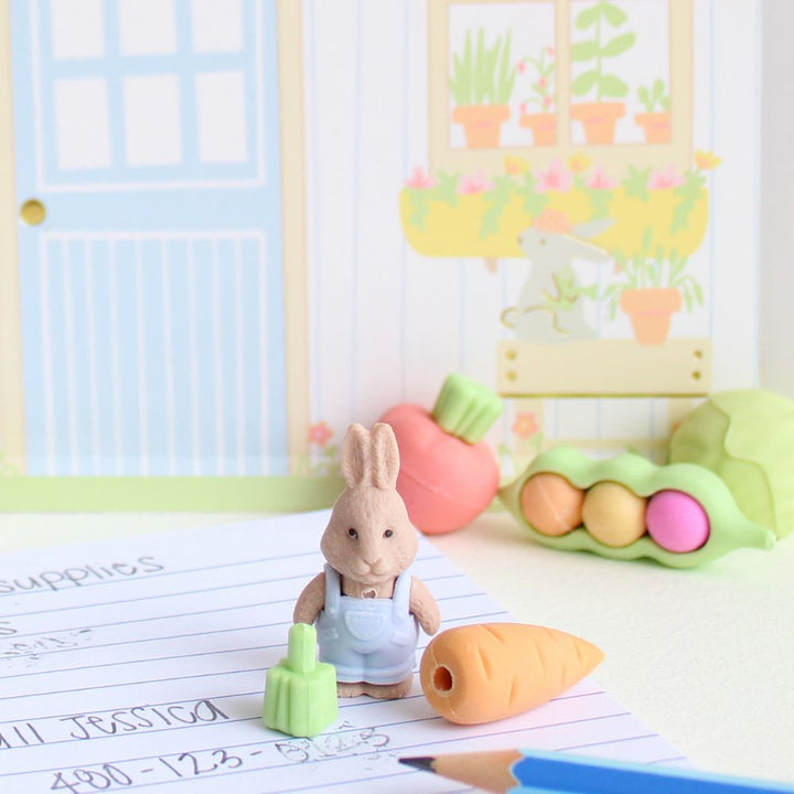 Bunnies in the Garden Eraser Set