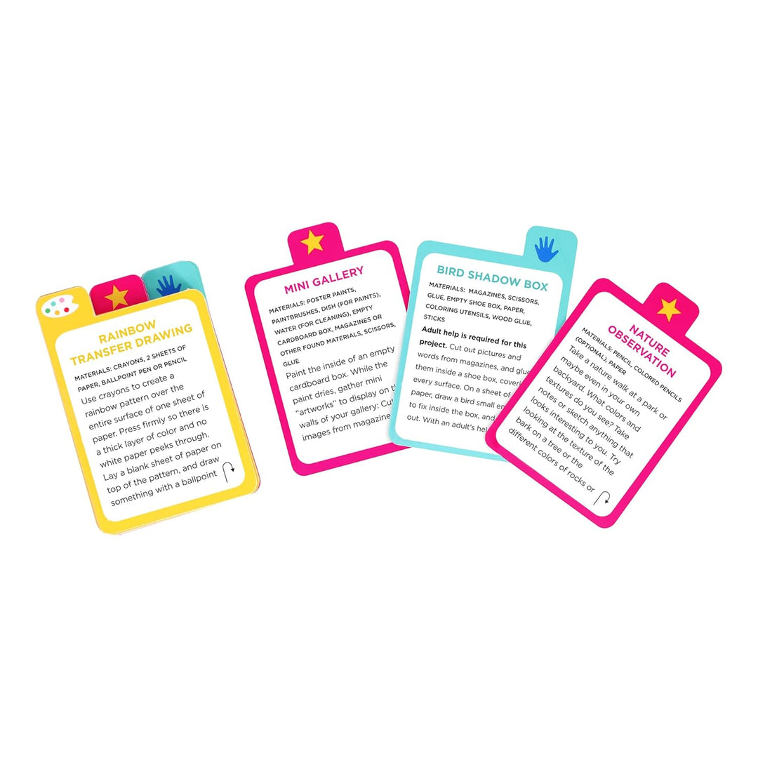 Colorful educational cards on a white background