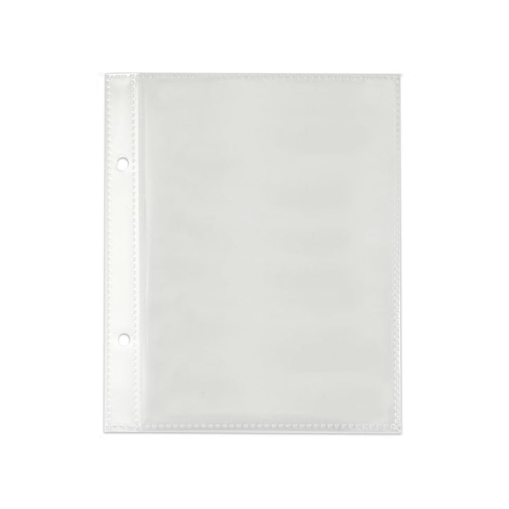 Clear plastic sheet with a hole on a white background