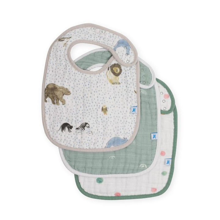 Cotton Muslin Classic Bib 3 Pack - Party Animals