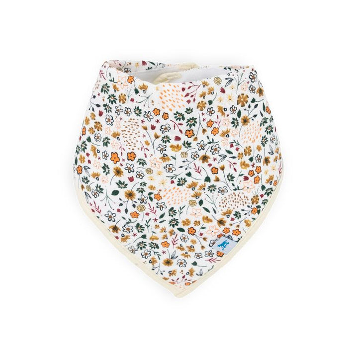Cotton Muslin + Fleece Bandana Bib 4 Pack - Pressed Petals