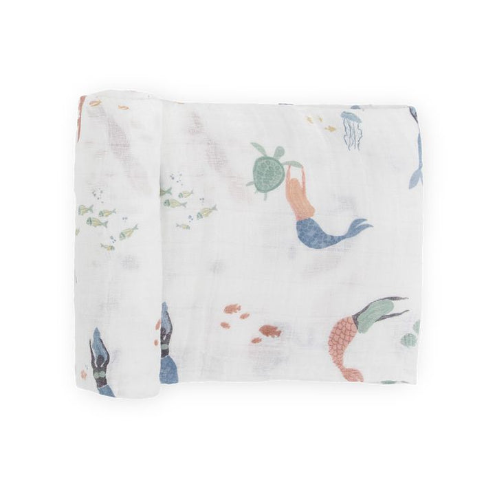 Cotton Muslin Swaddle Blanket - Mermaids