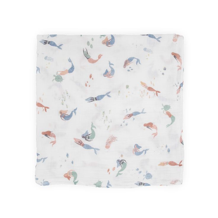 Cotton Muslin Swaddle Blanket - Mermaids