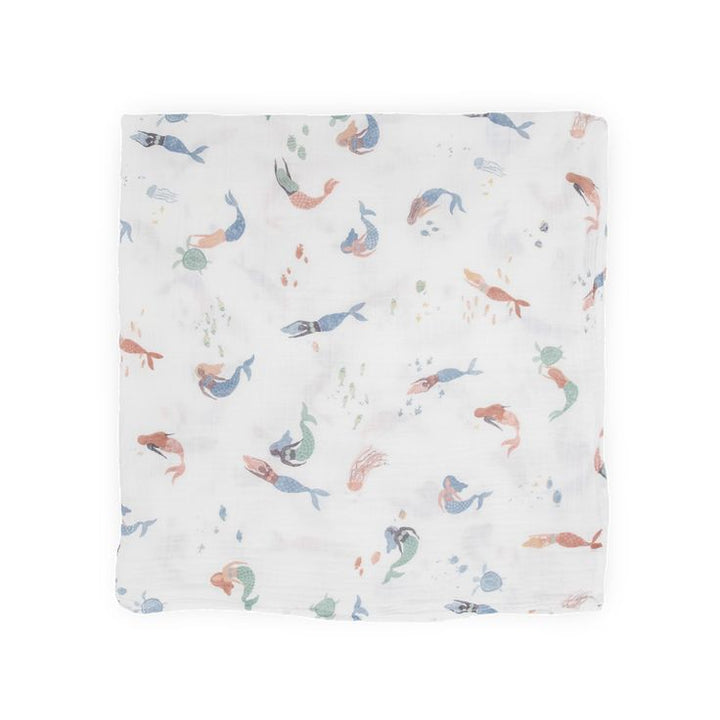 Cotton Muslin Swaddle Blanket - Mermaids