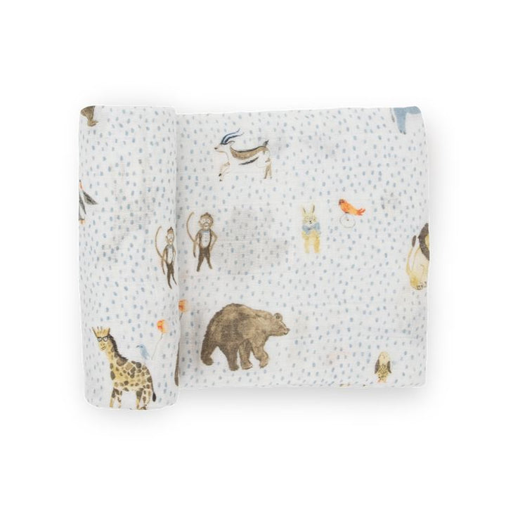 Cotton Muslin Swaddle Blanket - Party Animals