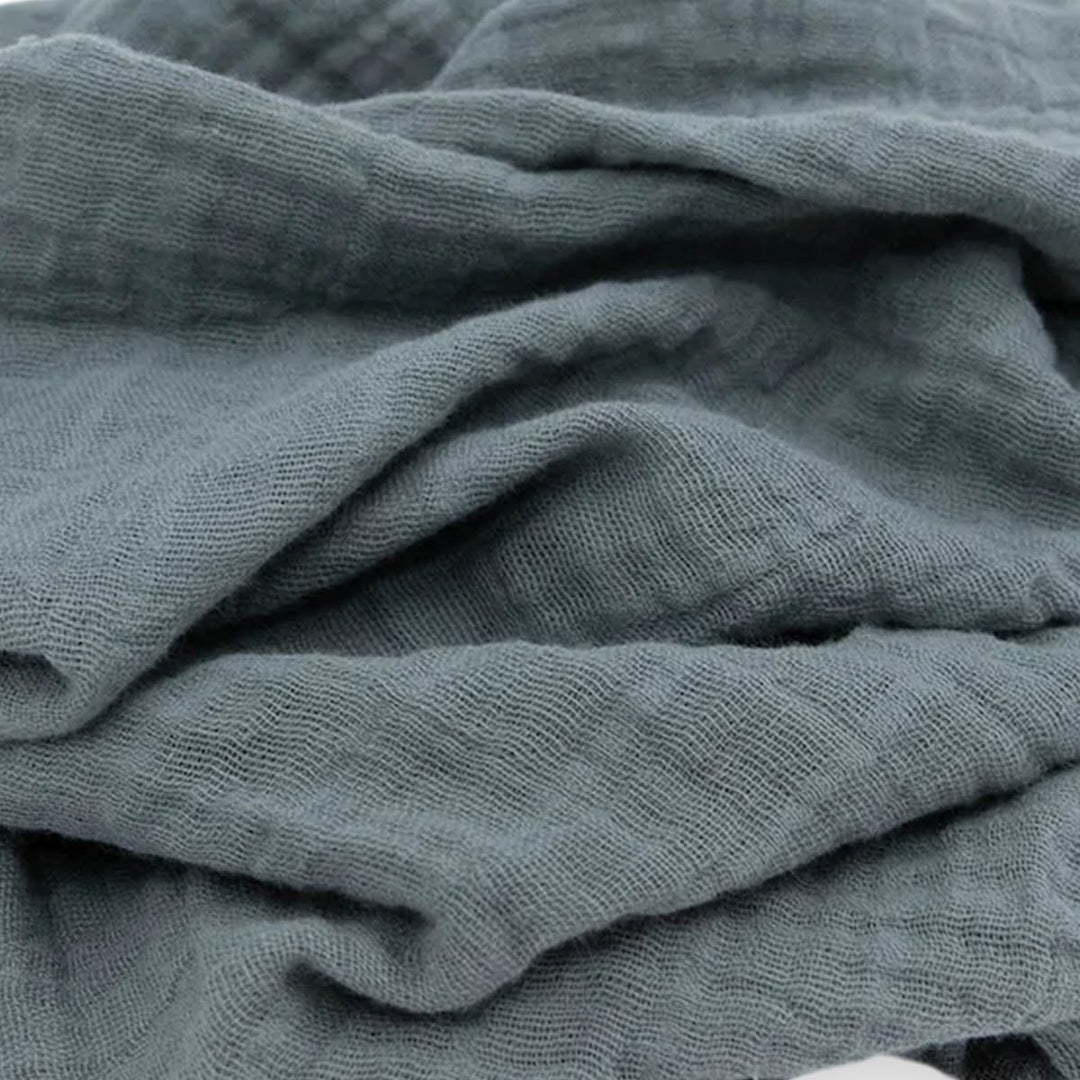 Close-up of a folded gray fabric texture