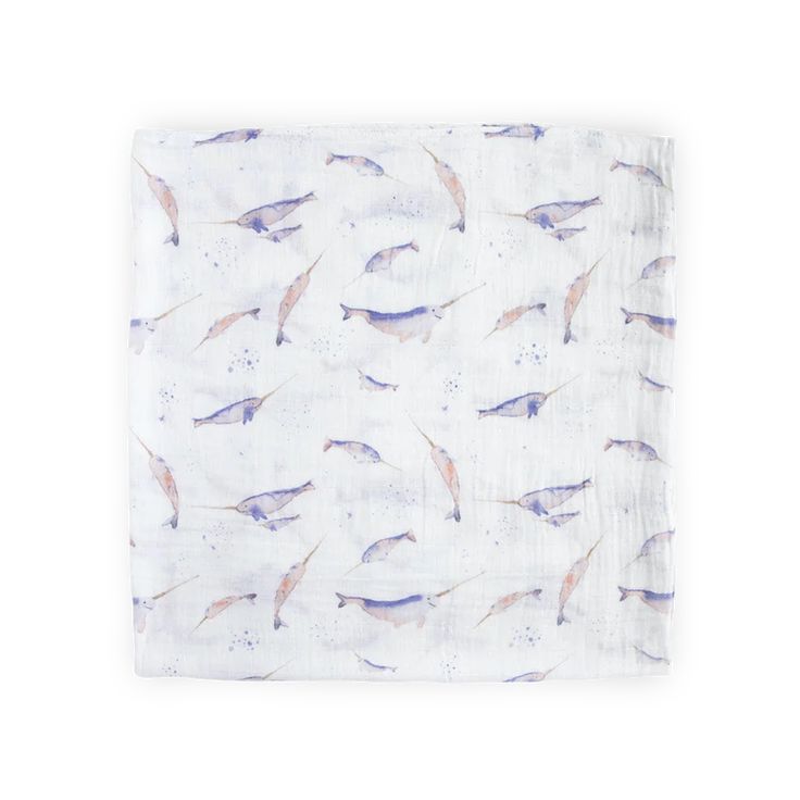 Cotton Muslin Swaddle Blanket - Narwhal