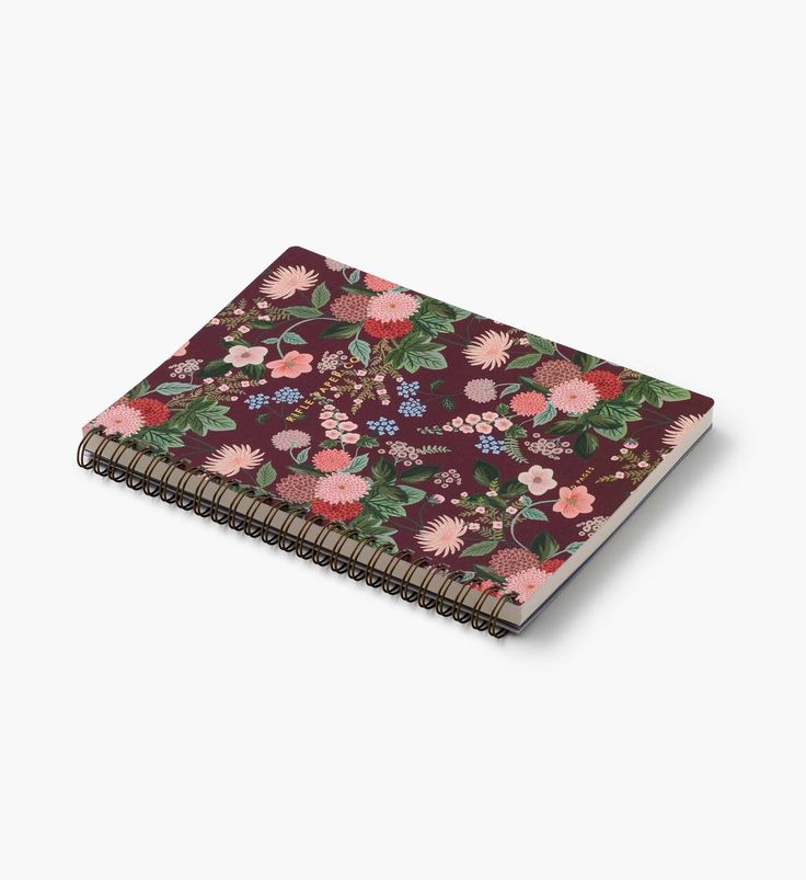 Floral notebook on a white background