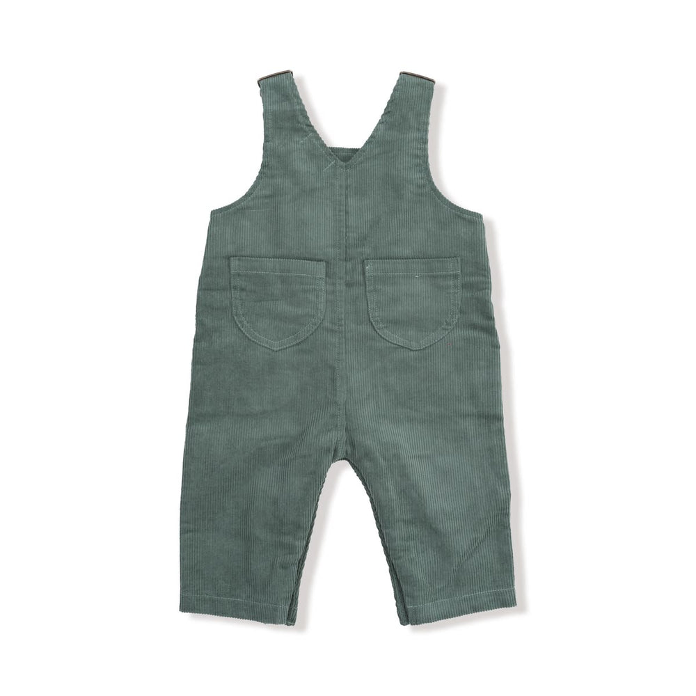 Green overalls on a white background