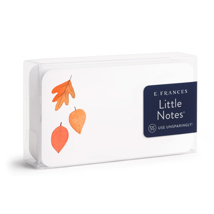 Pack of E. Frances Little Notes with autumn leaf design on a white background