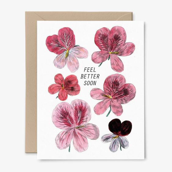 Feel Better Soon Botanical Card