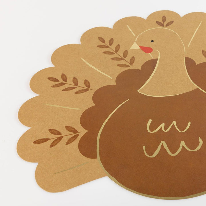 Card with a stylized turkey design on a white background