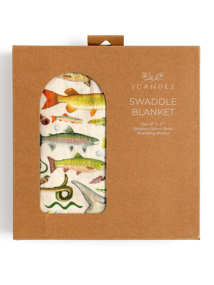 Freshwater Fish Muslin Baby Swaddle Blanket