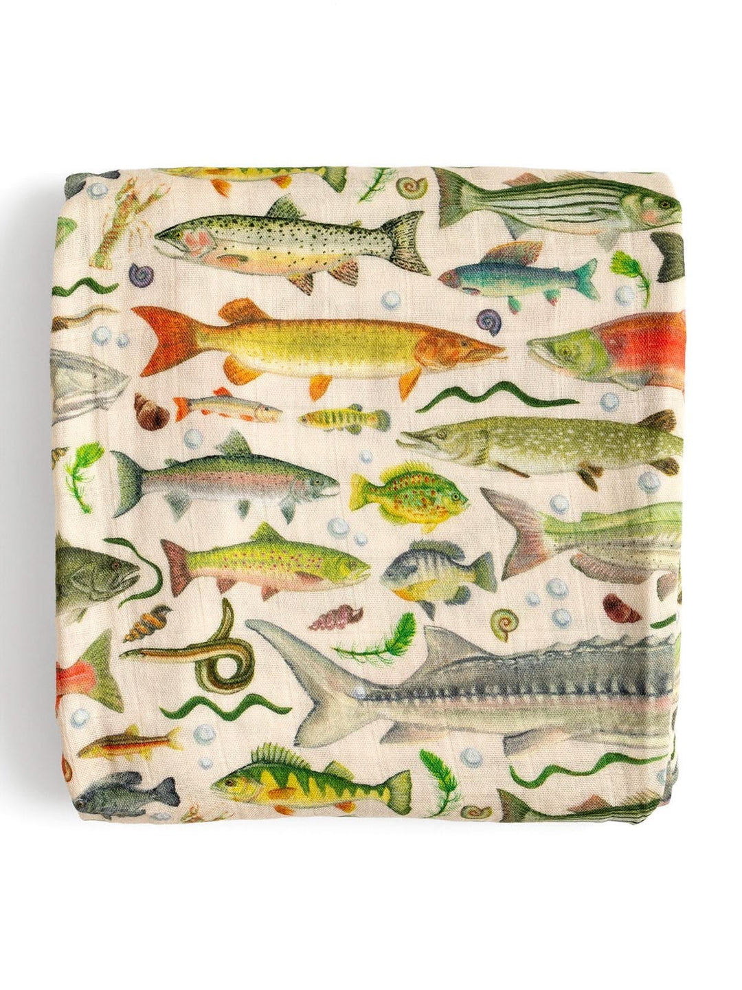 Freshwater Fish Muslin Baby Swaddle Blanket