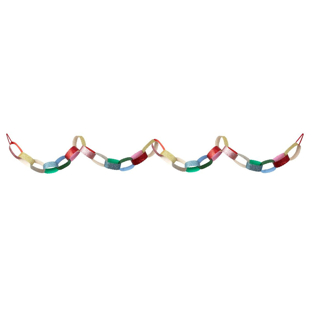 Colorful paper chain on a white background