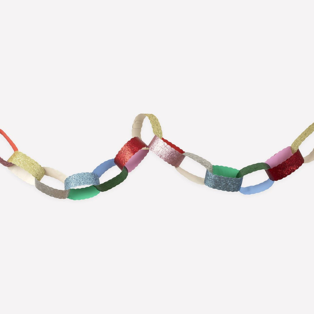 Colorful paper chain on a white background