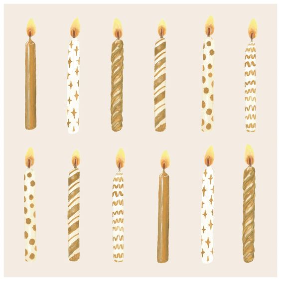 Gold Candles Cocktail Napkin