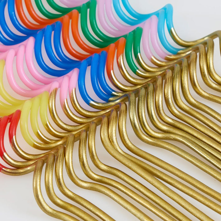 Colorful wavy lines on a white background