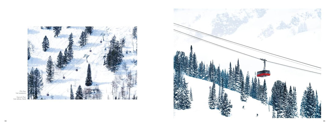 Ski lift with a red chair against a snowy landscape with trees