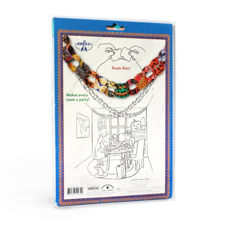 Wench Creations 'Single Bitch!' Halloween party kit in its original blue and white packaging, featuring a colorful garland and a black and white line art drawing of a party.
