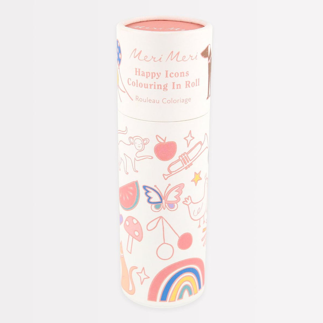 Coloring roll with icons on a white background