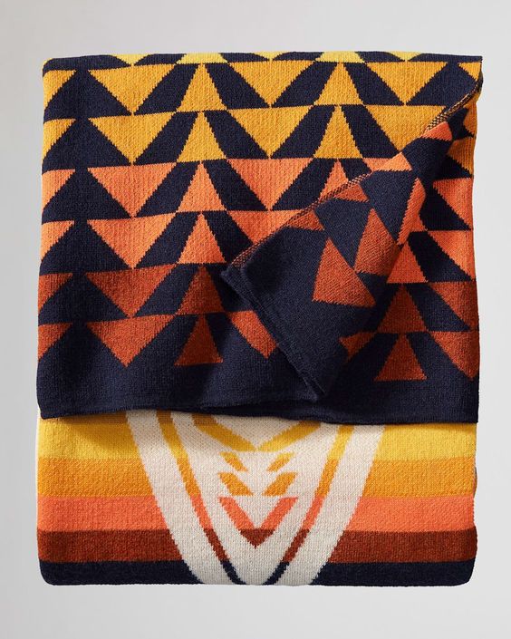 Harding Navy Knit Throw