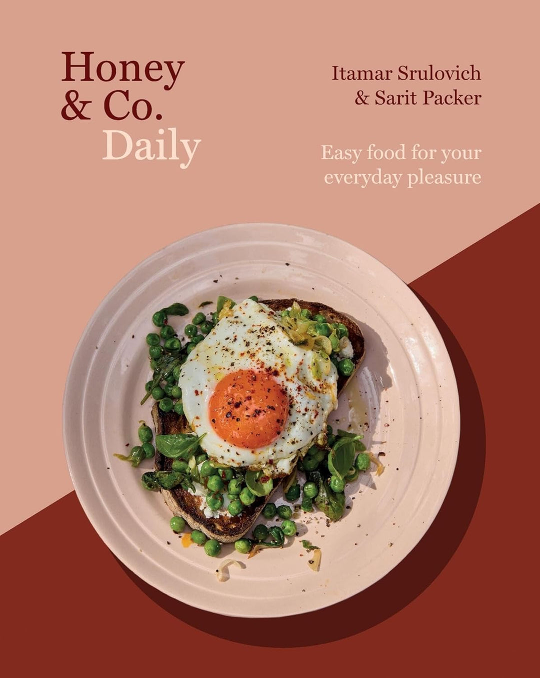 Book cover of 'Honey & Co. Daily' with a plate of food on a gradient background