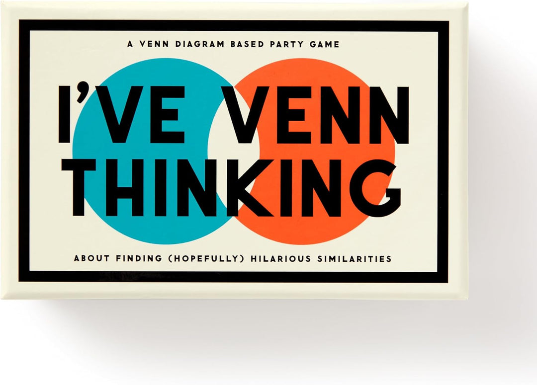 Card game box titled 'I've Venn Thinking' with Venn diagram design on a white background