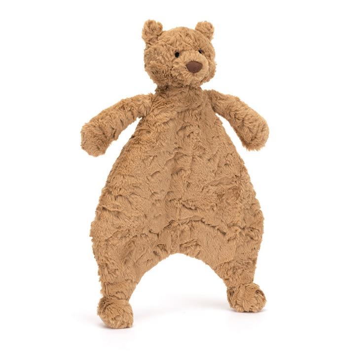 Brown teddy bear plush toy on a white background