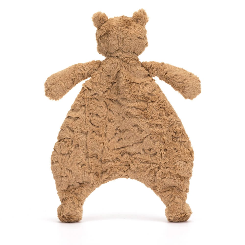 Brown teddy bear plush toy on a white background