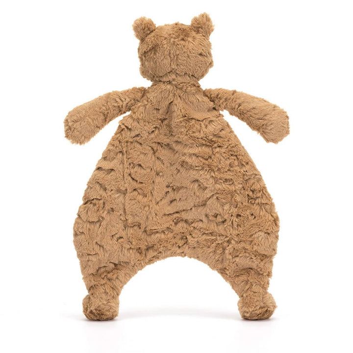 Brown teddy bear plush toy on a white background