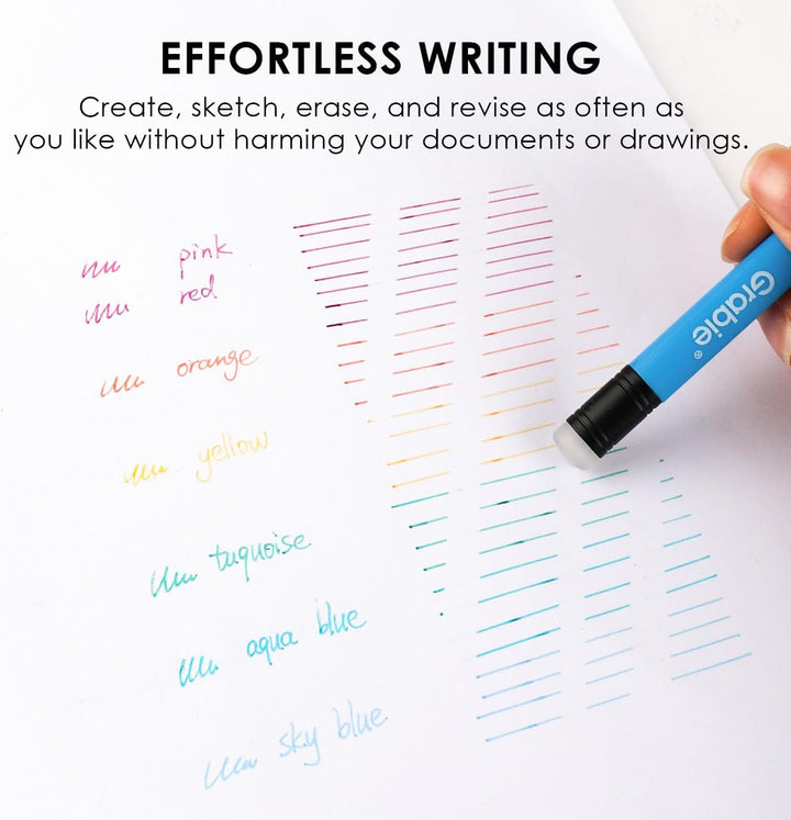 Blue marker writing on a piece of paper with text about effortless writing.
