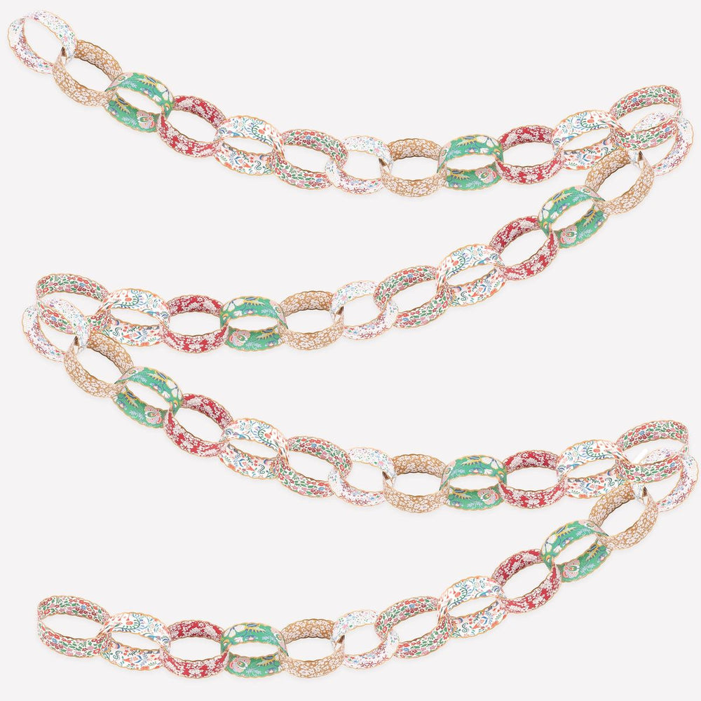 Multicolored chain belt on a white background