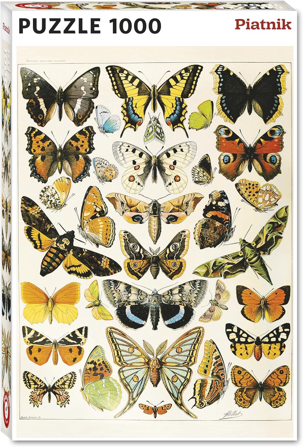 Piatnik butterfly puzzle packaging with illustrations of various butterflies.