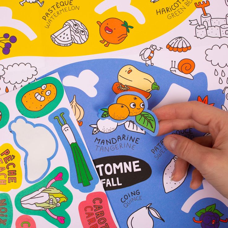 OMY School Fruits & Vegetables Poster + Stickers