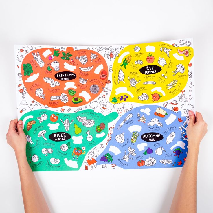 OMY School Fruits & Vegetables Poster + Stickers