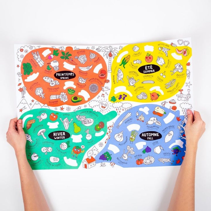 OMY School Fruits & Vegetables Poster + Stickers