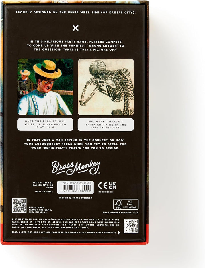 Back of a product box with text and images, featuring the brand 'Brass Monkey'.