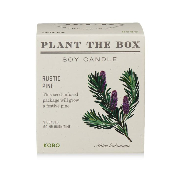 Kobo soy candle packaging with plant design on a white background