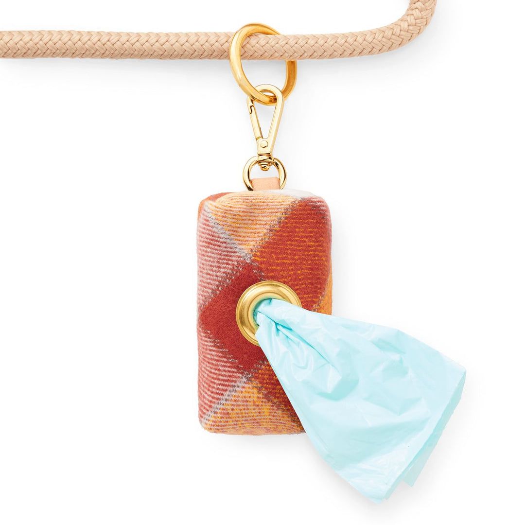 Colorful keychain with a tassel on a white background