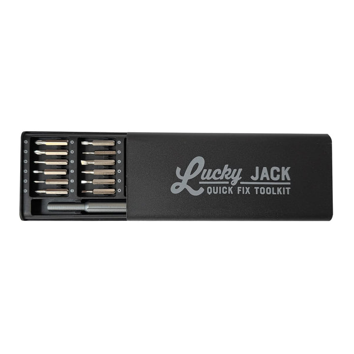 Lucky Jack quick fix toolkit with multiple bits on a white background