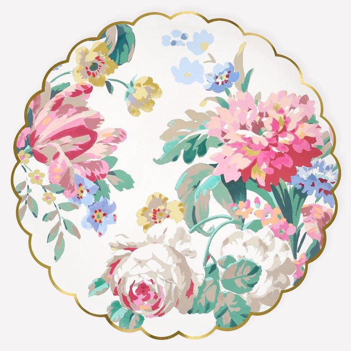 Decorative plate with floral design on a white background