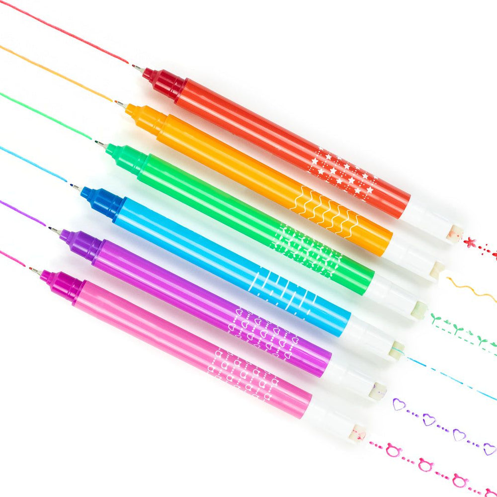 Set of colorful markers on a white background