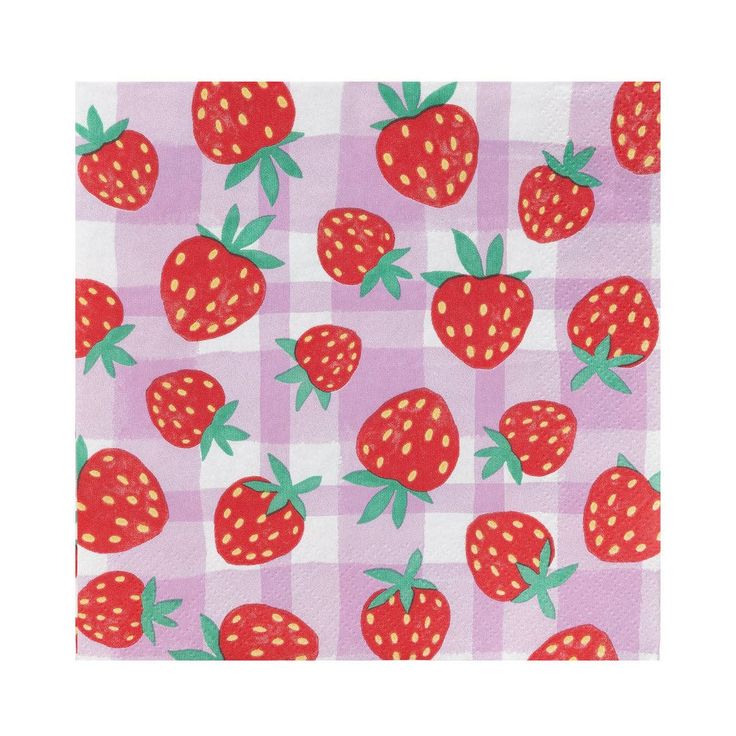 Strawberry Lilac Gingham Napkins - 20 Pack