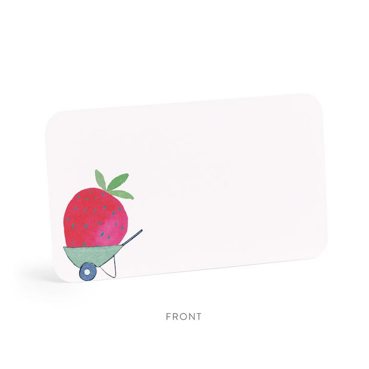 Card with a strawberry design on a white background