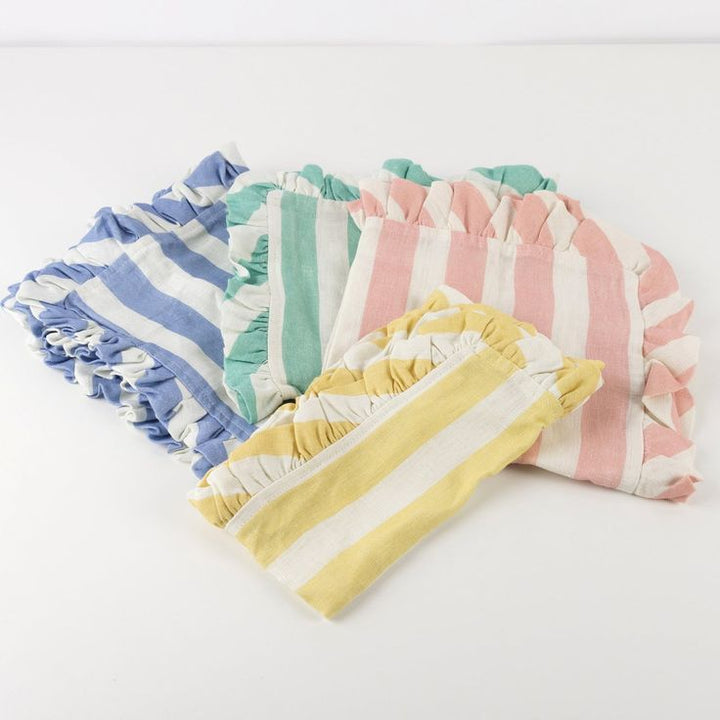 Stripe Ruﬄe Fabric Napkins