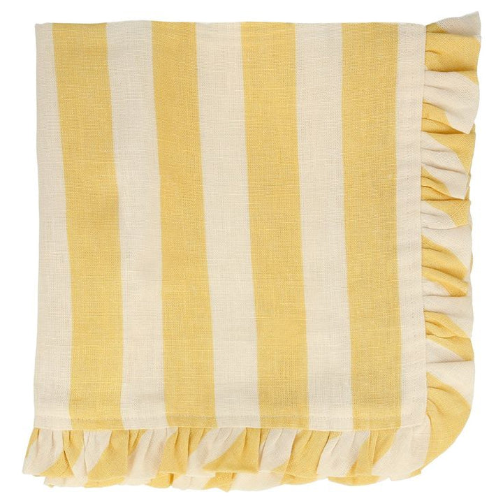 Stripe Ruﬄe Fabric Napkins