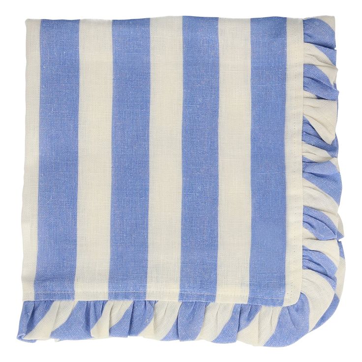Stripe Ruﬄe Fabric Napkins